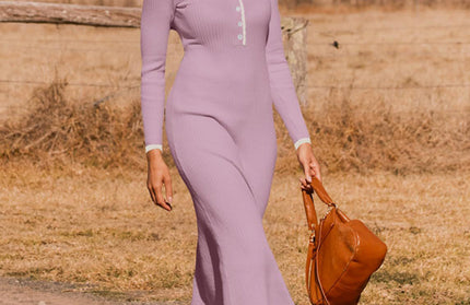 Knitted Slim Long-Sleeved Dress