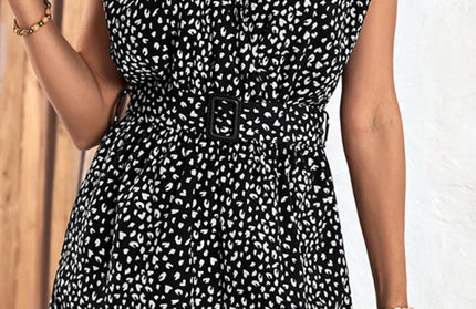 Leopard Print Shorts Jumpsuit