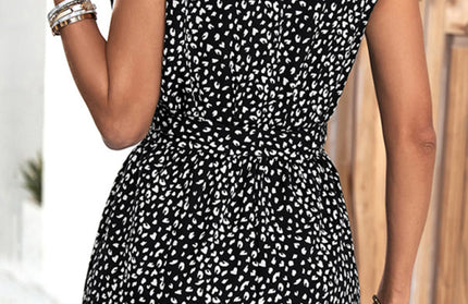 Leopard Print Shorts Jumpsuit