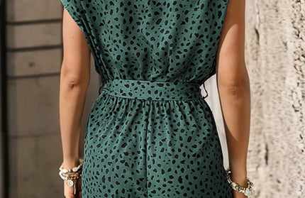 Leopard Print Shorts Jumpsuit