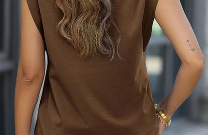 New round neck loose short sleeve T-shirt striped top