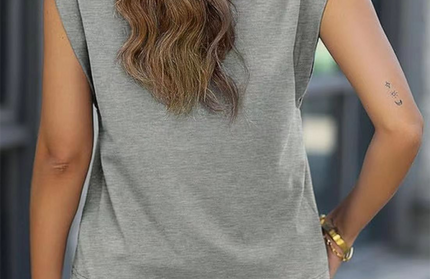 New round neck loose short sleeve T-shirt striped top