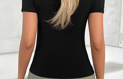 Casual U-neck Slim T-shirt
