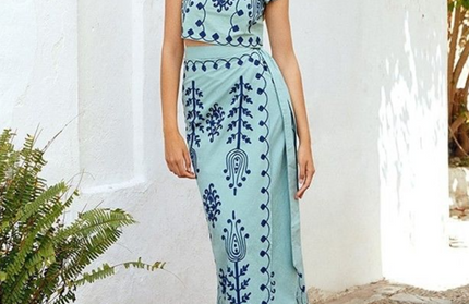 Printed Holiday Style Two-piece Dress