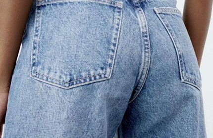 New high waist versatile ripped blue wide leg jeans - Hey Love Boutique