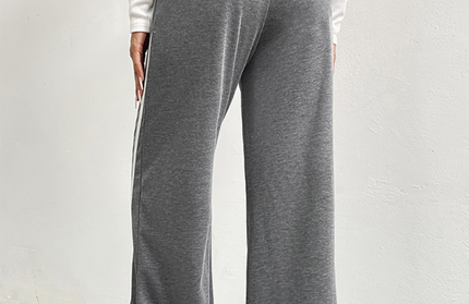 Striped Stitching Wide Leg Pants
