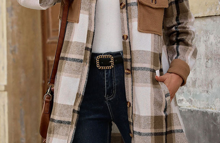 Retro Brushed Plaid Jacket