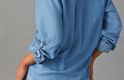 Casual Single Breasted Long Sleeved Denim Shirt