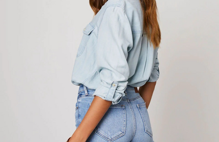 Casual Single Breasted Long Sleeved Denim Shirt