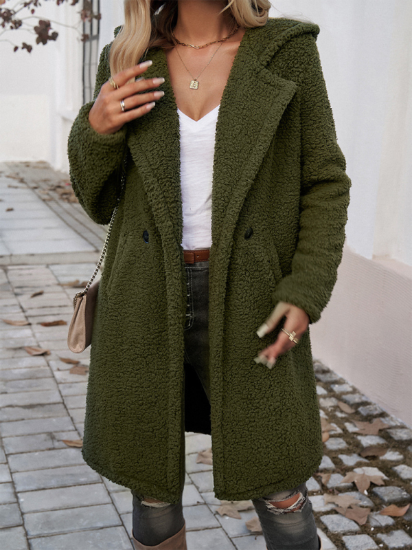 Casual Loose Hooded Plush Coat