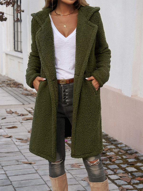 Casual Loose Hooded Plush Coat