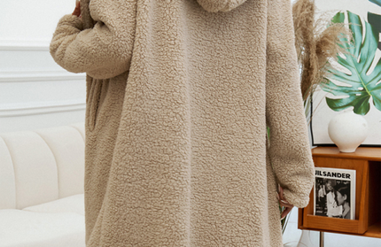 Casual Loose Hooded Plush Coat