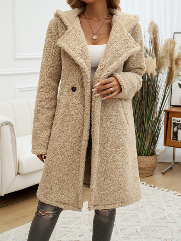 Casual Loose Hooded Plush Coat