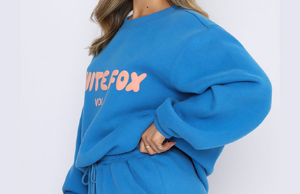 Street Style English Letter Print Sweater Set