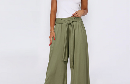 Solid color drapey wide-leg pants, casual and versatile, soft and comfortable yoga pants