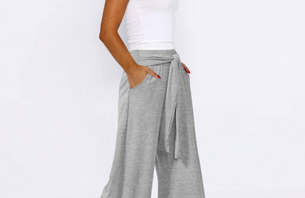 Solid color drapey wide-leg pants, casual and versatile, soft and comfortable yoga pants