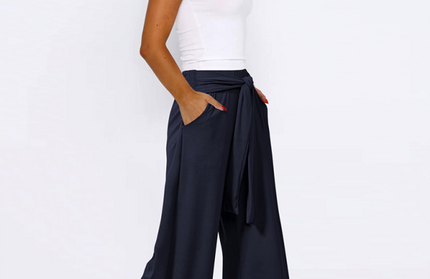 Solid color drapey wide-leg pants, casual and versatile, soft and comfortable yoga pants