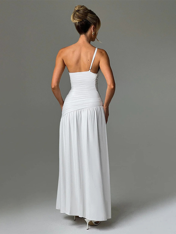Strapless off-shoulder Slit A-line dress