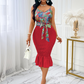 Suspender Patchwork Dress