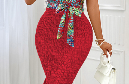 Suspender Patchwork Dress