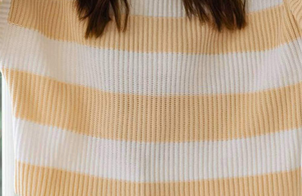 Striped Knit Flare Sleeve Sweater