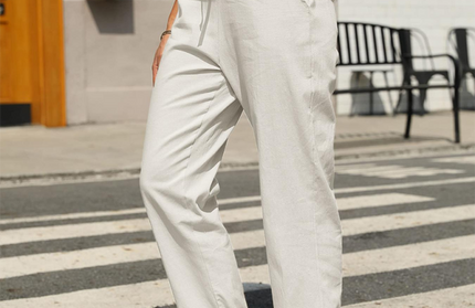 High Waist Button Straight Leg Pants