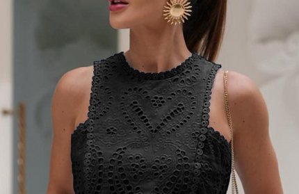 Sleeveless Long Dress Pocket Suit