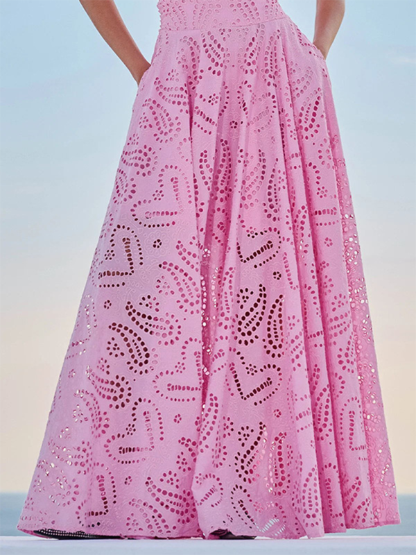 Sleeveless Long Dress Pocket Suit