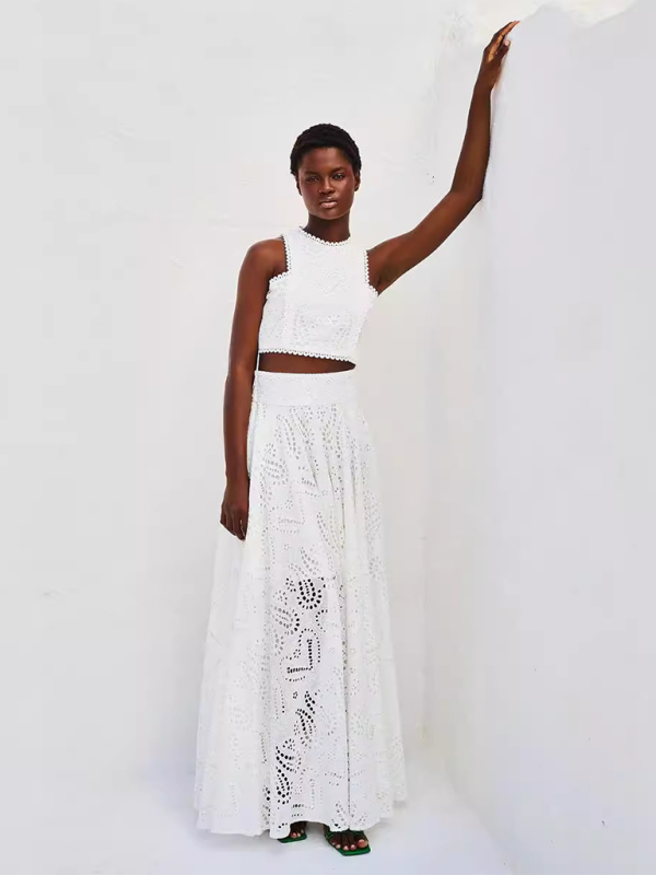 Sleeveless Long Dress Pocket Suit