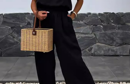 Casual Loose Suspender Sleeveless Pocket Jumpsuit