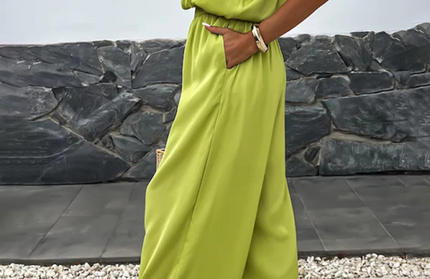 Casual Loose Suspender Sleeveless Pocket Jumpsuit