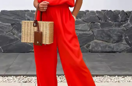 Casual Loose Suspender Sleeveless Pocket Jumpsuit