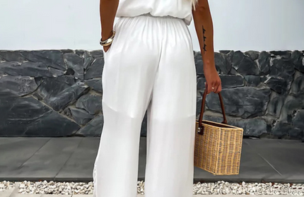 Casual Loose Suspender Sleeveless Pocket Jumpsuit