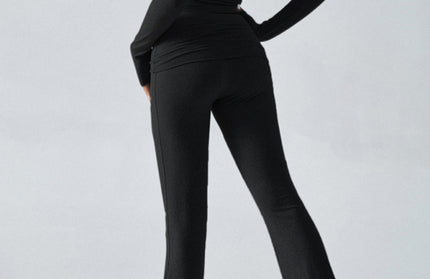 Yoga Slim Fit Sports Knit Long Sleeve Pants Two-Piece Set