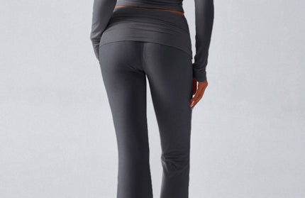 Yoga Slim Fit Sports Knit Long Sleeve Pants Two-Piece Set
