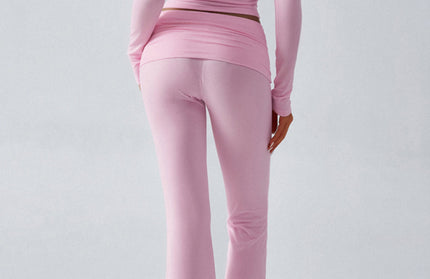 Yoga Slim Fit Sports Knit Long Sleeve Pants Two-Piece Set