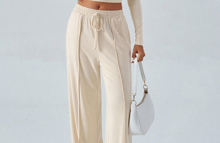 Crew Neck Wide Leg Pants Set