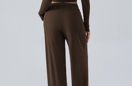 Crew Neck Wide Leg Pants Set