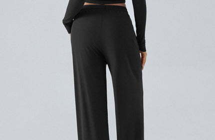 Crew Neck Wide Leg Pants Set