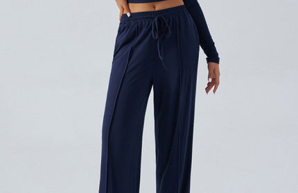 Crew Neck Wide Leg Pants Set