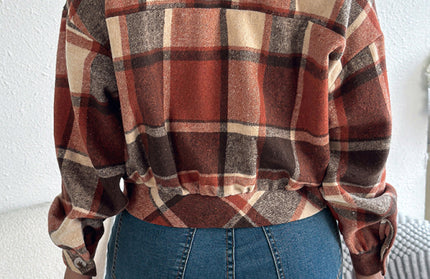 Casual Plaid Tweed Jacket