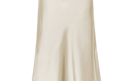 Satin High Waist Solid Color Split Midi Skirt - Hey Love Boutique