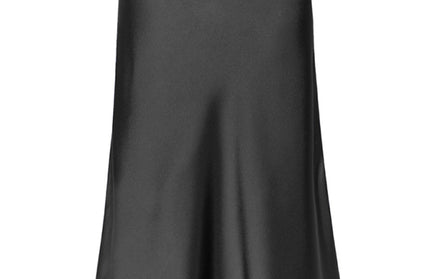 Satin High Waist Solid Color Split Midi Skirt - Hey Love Boutique