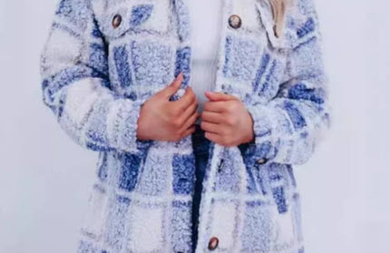 Versatile Plaid Long Sleeved Coat