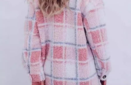 Versatile Plaid Long Sleeved Coat
