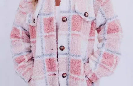 Versatile Plaid Long Sleeved Coat