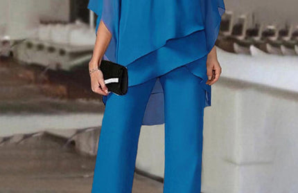 Bat Sleeve Two-Piece Jumpsuit Suit - Hey Love Boutique