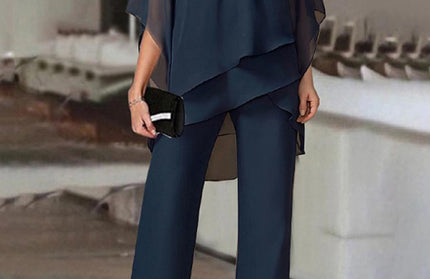 Bat Sleeve Two-Piece Jumpsuit Suit - Hey Love Boutique