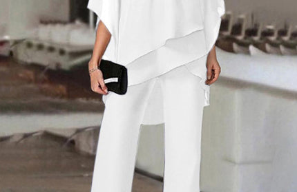 Bat Sleeve Two-Piece Jumpsuit Suit - Hey Love Boutique