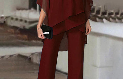 Bat Sleeve Two-Piece Jumpsuit Suit - Hey Love Boutique